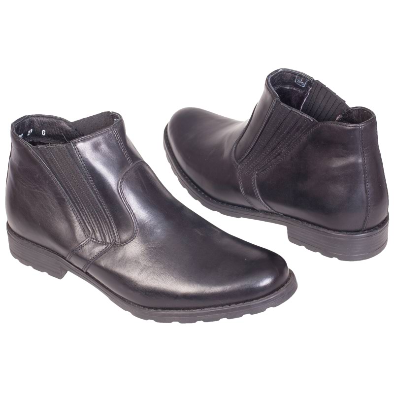 Черные зимние мужские ботинки без шнурков в интернет магазине Kwinto -товара нет в наличии