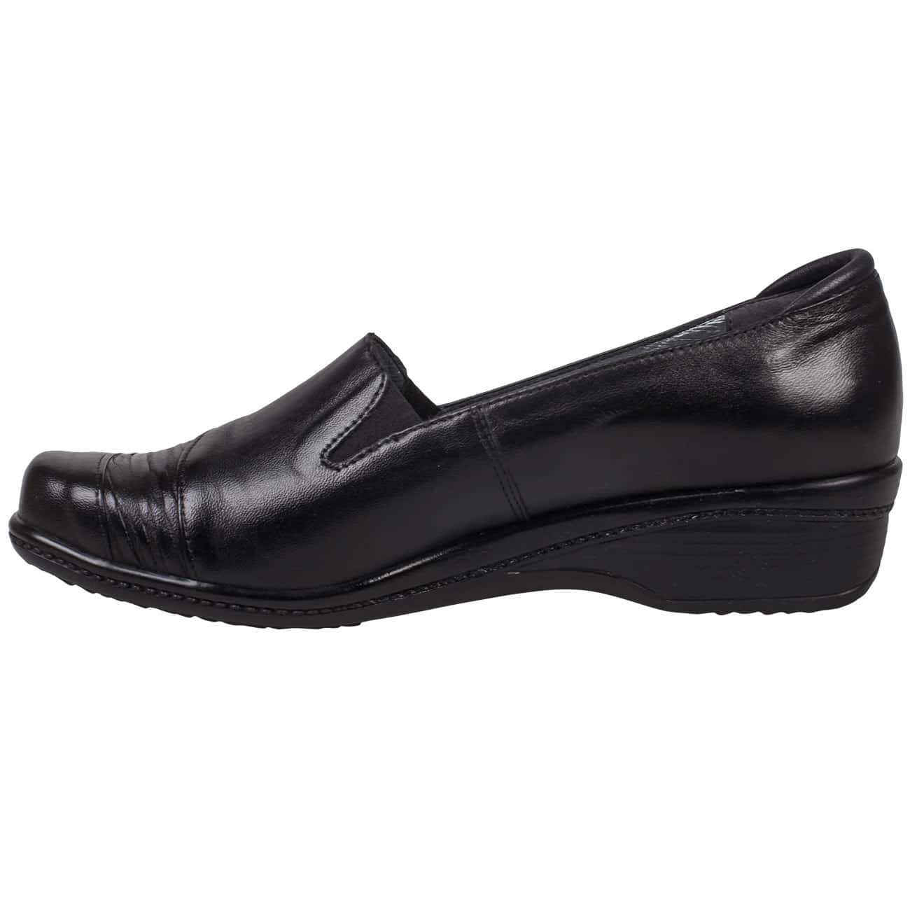 Черные женские ортопедические ботинки на танкетке без шнурков купить в  интернет магазине Kwinto