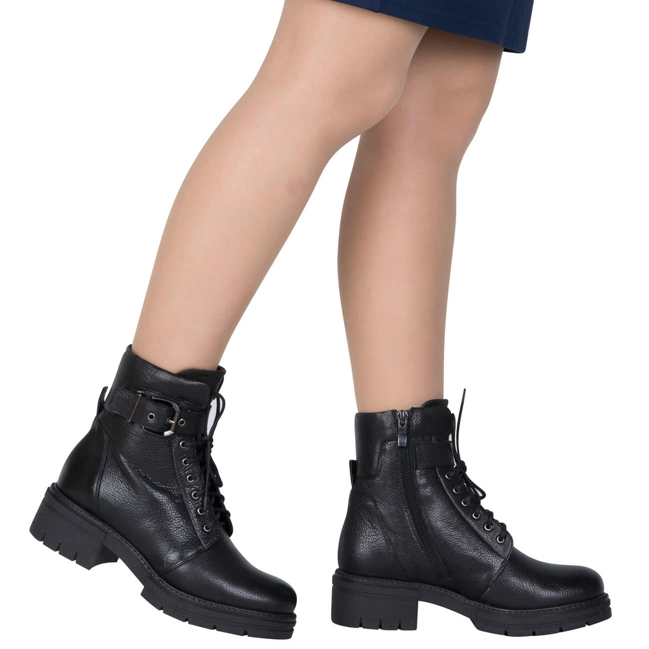 Зимние женские ботинки из натуральной кожи утепленные натуральным мехом  купить в интернет магазине Kwinto