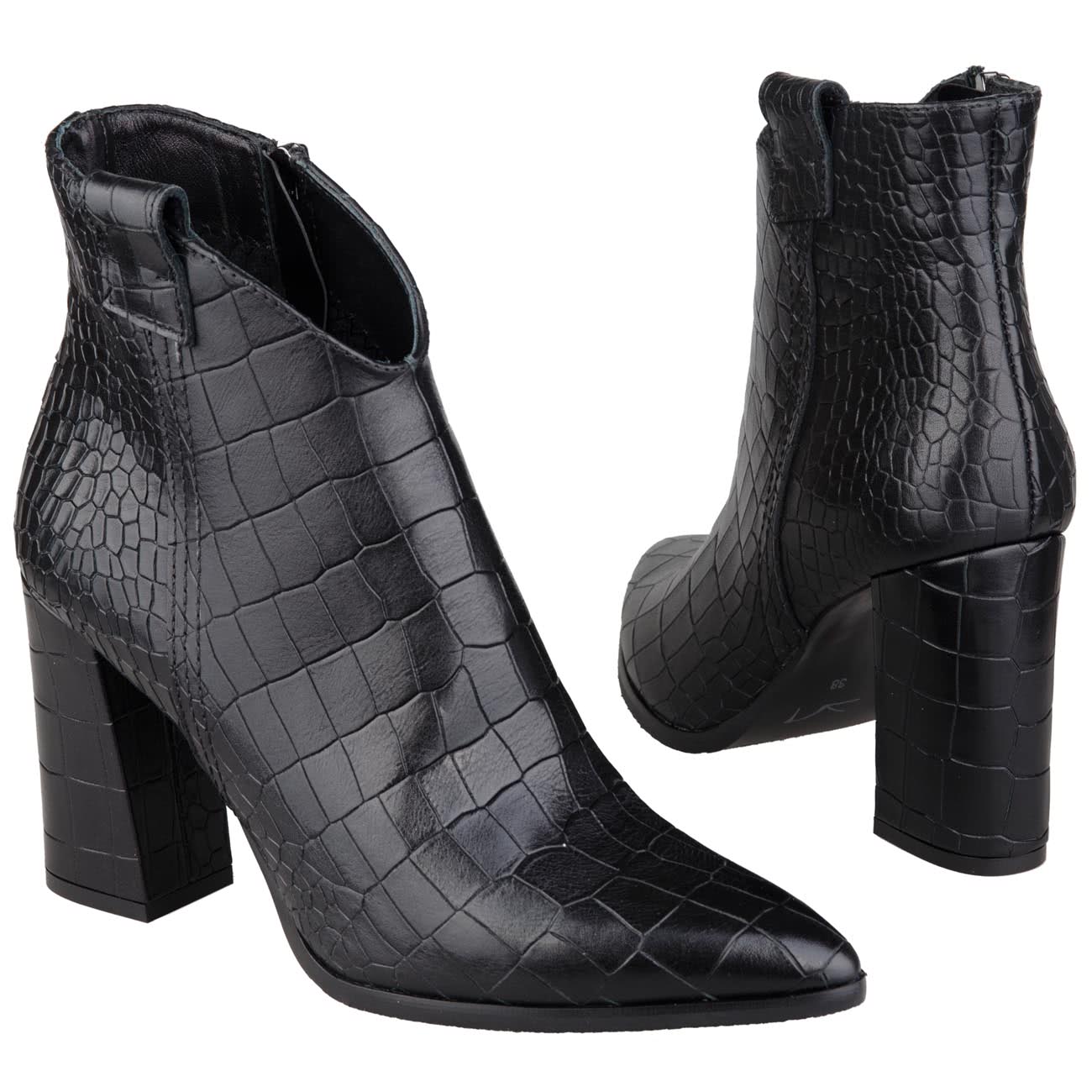 Кожаные женские ботильоны на высоком модном расклешенном каблуке 9.5 смкупить в интернет магазине Kwinto