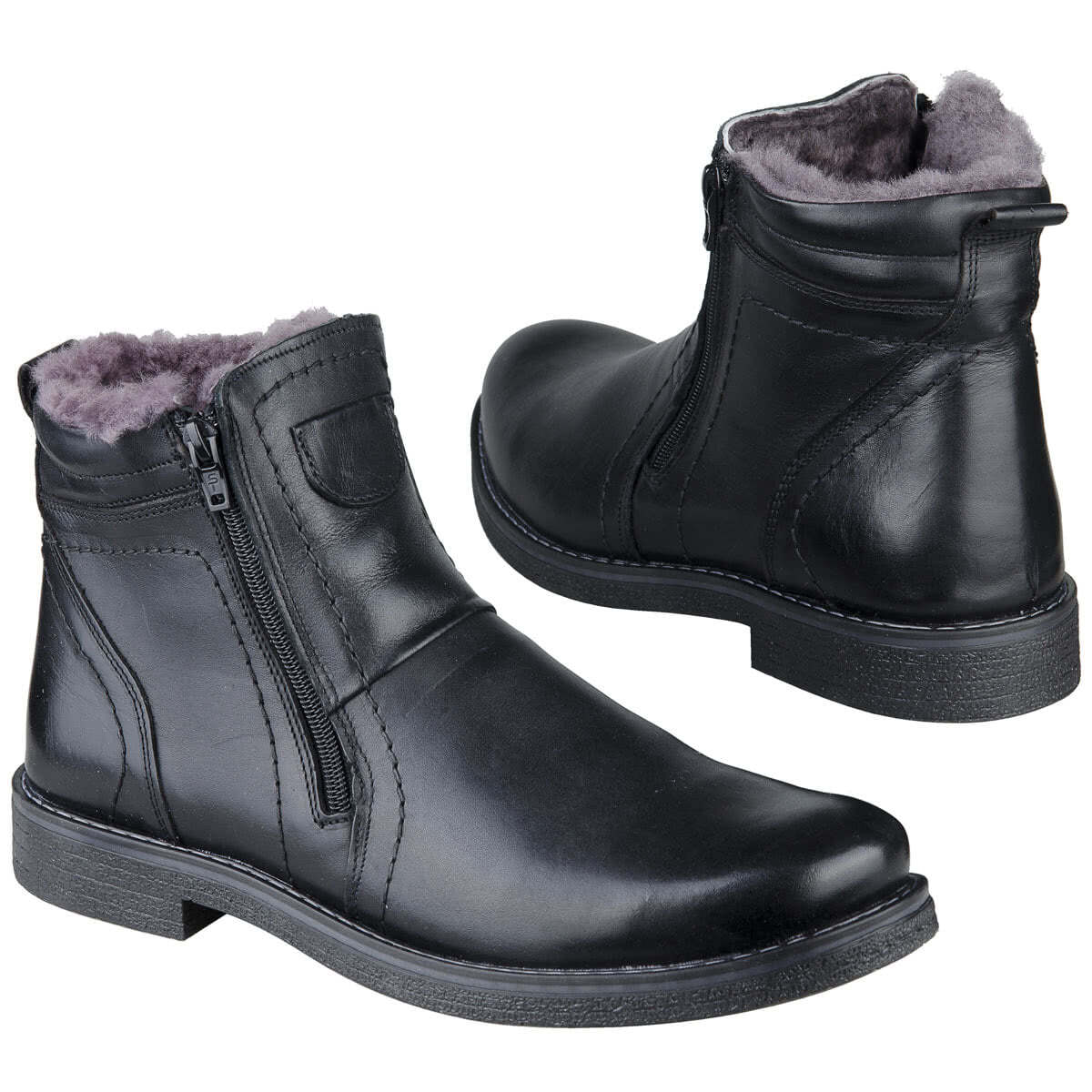Зимние мужские ботинки из натуральной кожи на меху купить в интернет  магазине Kwinto