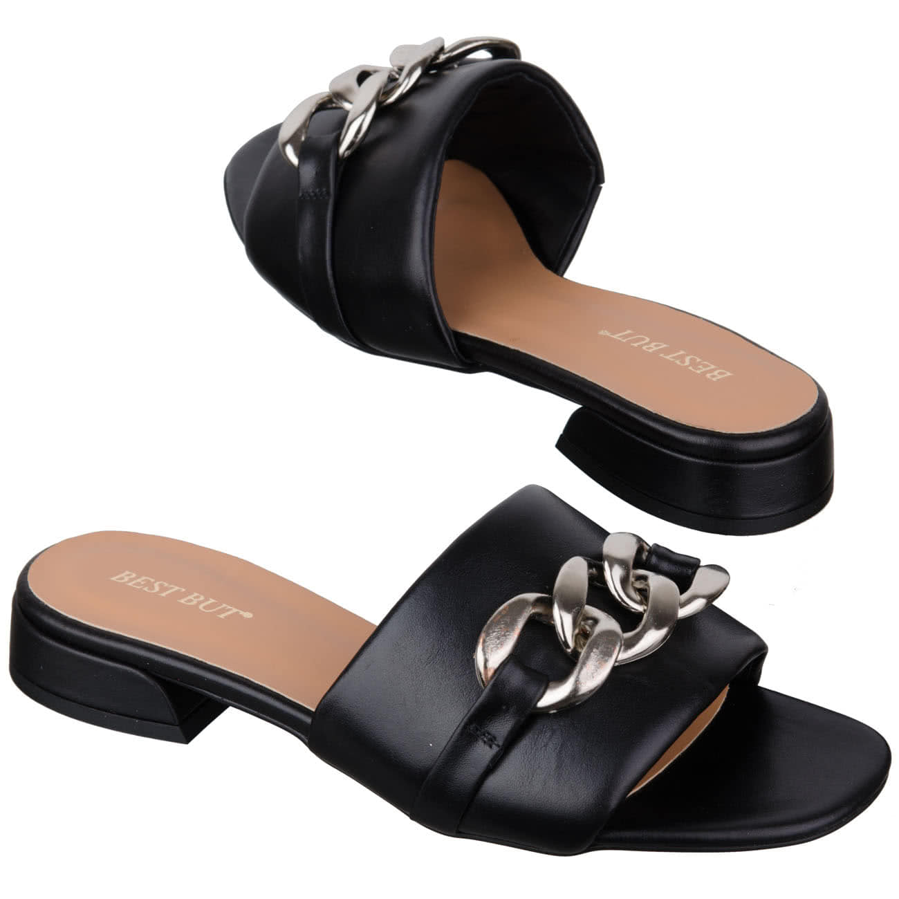 Кожаные сабо женские черного цвета на каблуке 2.5 см купить в интернетмагазине Kwinto